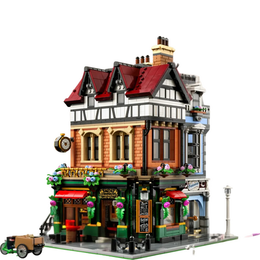 Historic Tudor Corner Building Display Model - 10350